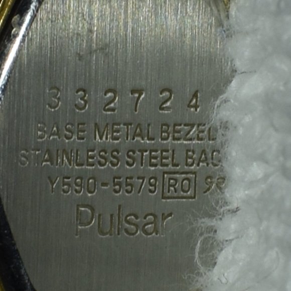 VTG Pulsar Gold Tone Quartz Watch w/ Safety Chain - Picture 11 of 15